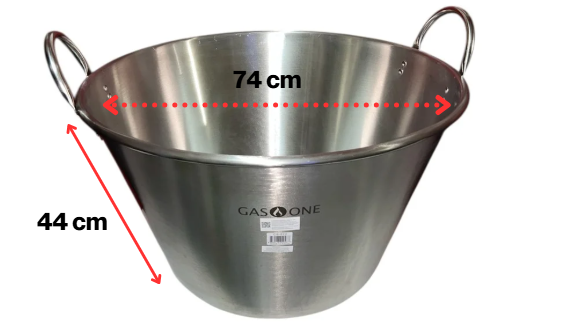 Cazo de Acero Inoxidable 110 Litros de Capacidad