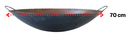 Base y quemador de alta presión y wok de 70 cm