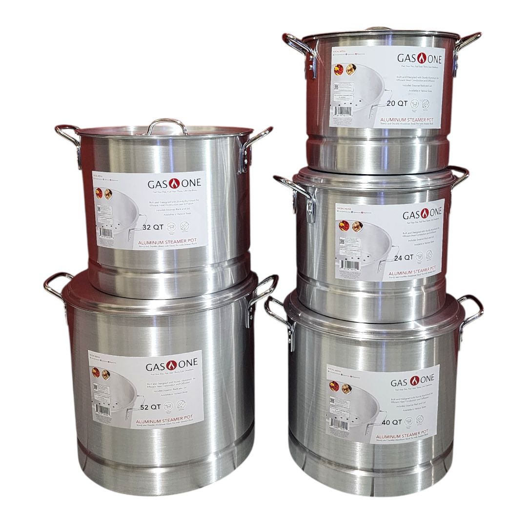 Set de 5 ollas de 20,24,32,40 y 52 QT de aluminio