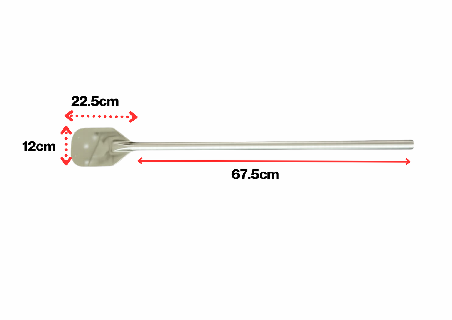 Pala de acero inoxidable de 90 cm de largo