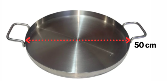 Comal Plano de Acero Inoxidable 50 cm