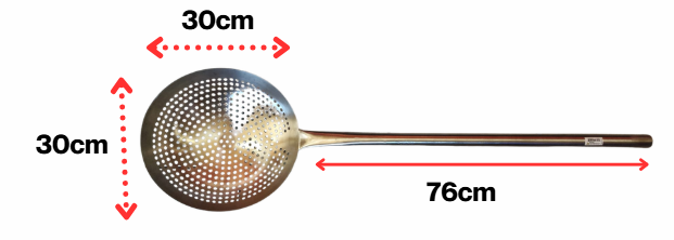 Cucharón de Acero Inoxidable 30cm de diametro, manga 76 cm