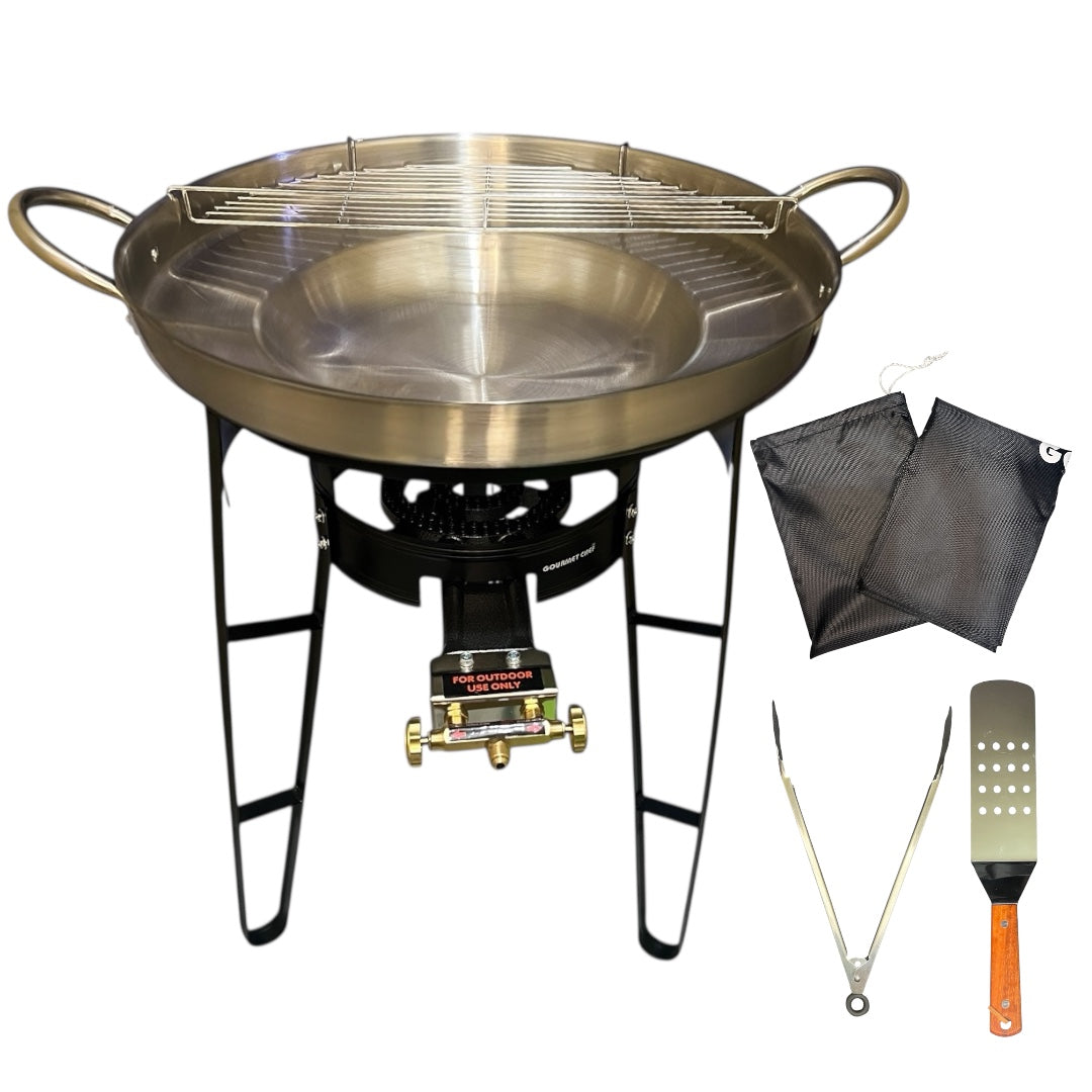 Gourmet Chef Kit de disco con quemador de alta presión (80,000 BTU) – Set 6 pzs