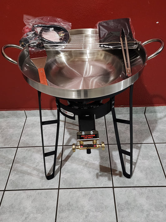 Gourmet Chef Kit de disco con quemador de alta presión (80,000 BTU) – Set 6 pzs