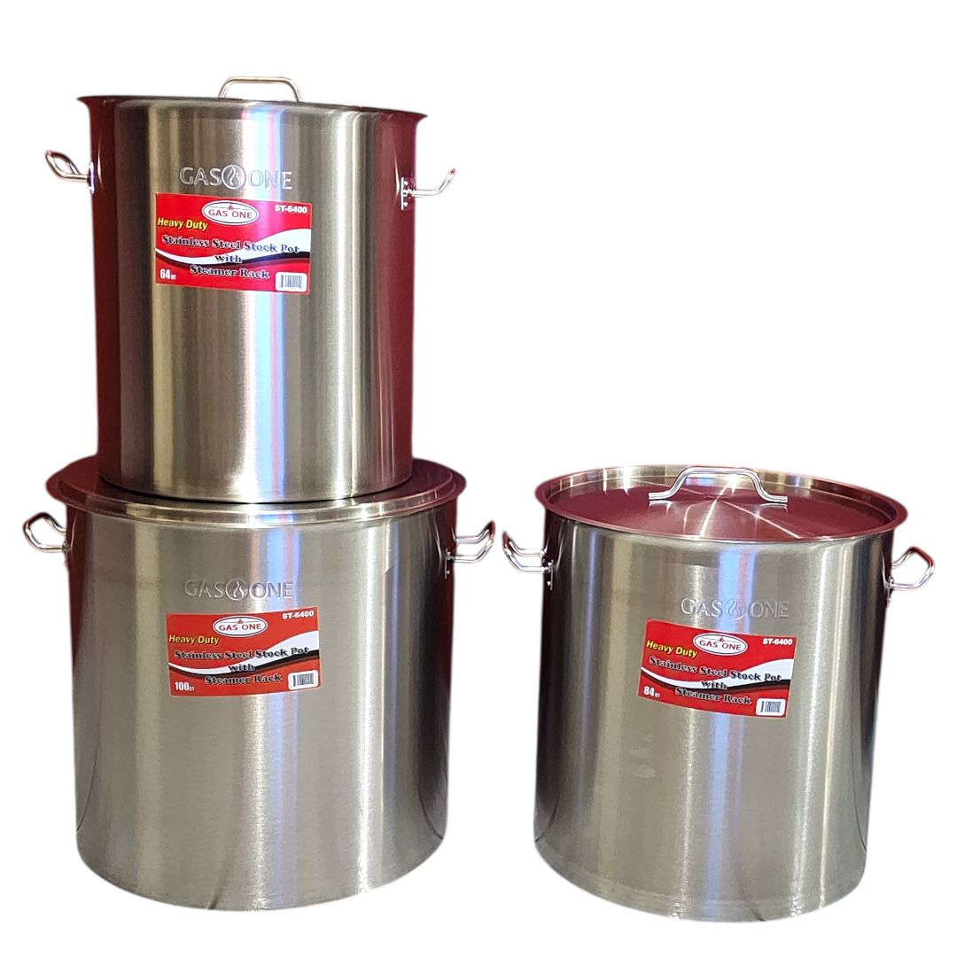 Set de 3 ollas de acero inoxidable 64, 84 y 100 QTS DESCUENTO