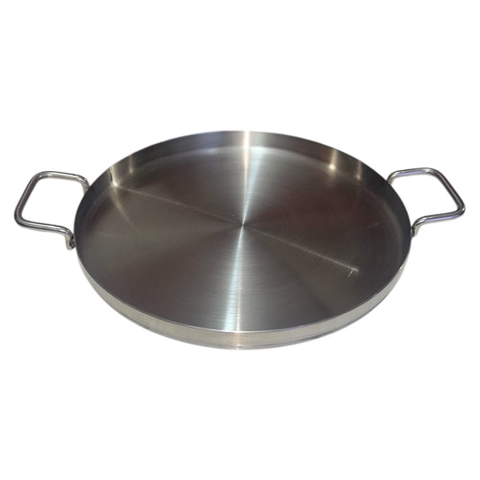 Comal plano de acero inoxidable de 40 cm