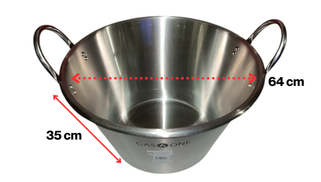 Cazo de Acero Inoxidable 65 Litros de Capacidad